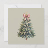 Kerstboom Strik Coquette Kerstmis Feestdagenkaart (Voorkant)