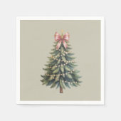 Kerstboom Strik Coquette Kerstmis Servet (Voorkant)
