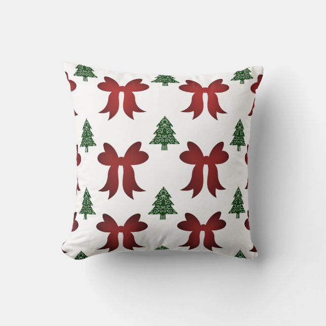 kerstboom strik kussen (Voorkant)