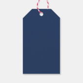 Kerstboom Strikken Navy Kerstmis Cadeaulabel (Achterkant)
