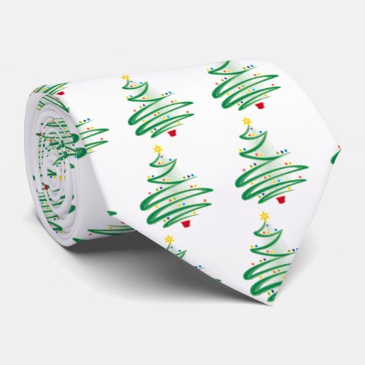 kerstboom stropdas (Opgerold)