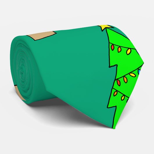 Kerstboom Stropdas (Opgerold)