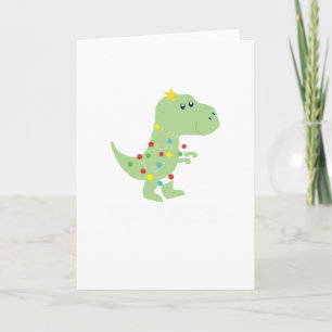 kerstboom T Rex Dinosaur Funny Gift Kaart