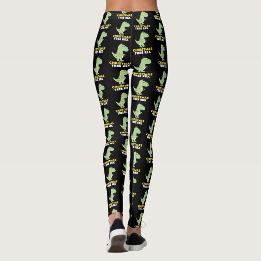 kerstboom T Rex Dinosaur Funny Gift Leggings (Achterkant)