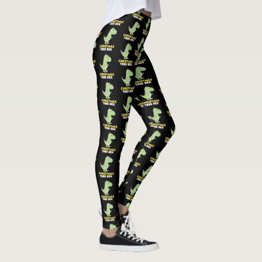 kerstboom T Rex Dinosaur Funny Gift Leggings (Rechts)