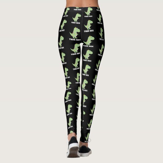 kerstboom T Rex Dinosaur Funny Gift Leggings (Achterkant)