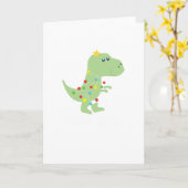 Kerstboom T Rex Dinosaurus Grappig cadeau Kaart (Gele Bloem)