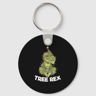 Kerstboom T-Rex Xmas Lights Pun Gift Sleutelhanger