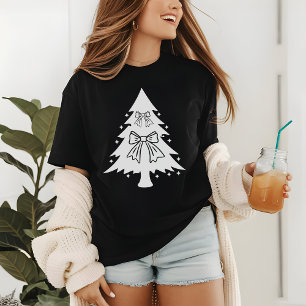 Kerstboom T-shirt met Coquette Strik Merry Vibes
