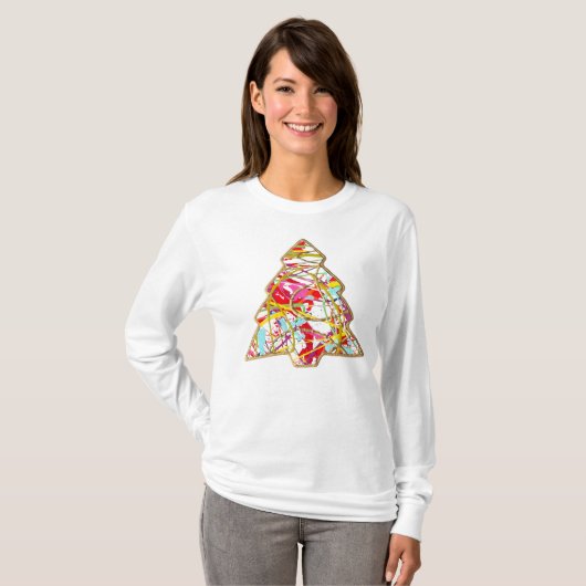 Kerstboom T-shirt met lange mouwen (Voorkant volledig)