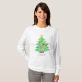 Kerstboom T-shirt met lange mouwen (Voorkant volledig)