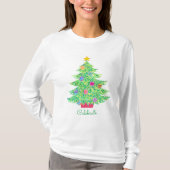Kerstboom T-shirt met lange mouwen (Voorkant)