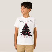 Kerstboom T-Shirt met Merry Code-mas voor Coder (Voorkant volledig)