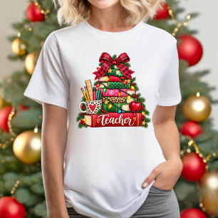 Kerstboom T-shirt voor schoolleerkrachten
