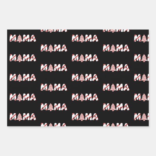 Kerstboom Taart Matching Family Party Mama Inpakpapier Vel (Voorkant)
