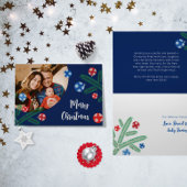 Kerstboom tak met sneeuwvlok decoraties kaart