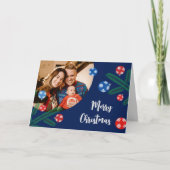 Kerstboom tak met sneeuwvlok decoraties kaart (Voorkant)