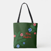 Kerstboom tak met sneeuwvlok decoraties tote bag (Achterkant)