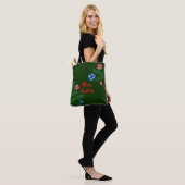 Kerstboom tak met sneeuwvlok decoraties tote bag (Op model)