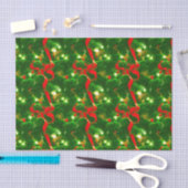 Kerstboom takken en rode linten tissuepapier (Craft)