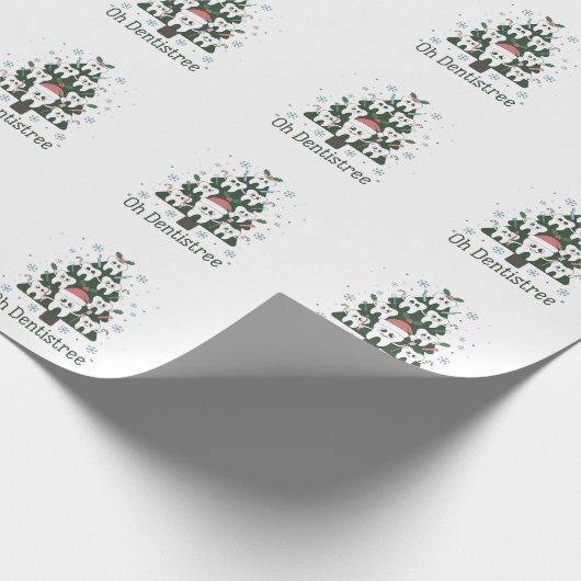 Kerstboom Tandheelkundige Oh Tandheelkundige Tand Cadeaupapier (Hoek)