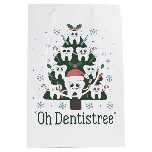 Kerstboom Tandheelkundige Oh Tandheelkundige Tand Medium Cadeauzakje (Voorkant)