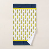 Kerstboom Tartan Patroon op Blauw Geel Wit Bad Handdoek (Handdoek)