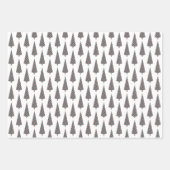 Kerstboom Tartan Patroon op Wit Inpakpapier Vel (Voorkant 2)