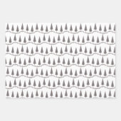 Kerstboom Tartan Patroon op Wit Inpakpapier Vel (Voorkant)