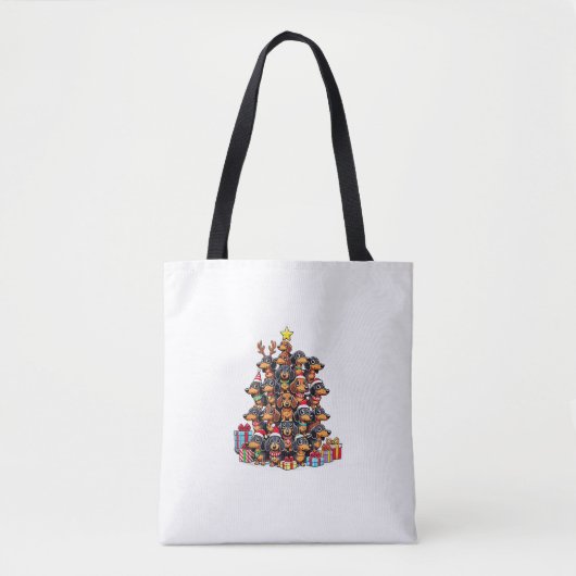 Kerstboom Teckel Worst Hond Teckels Tote Bag (Voorkant)