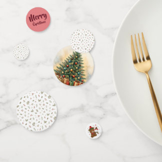Kerstboom & Teddibeer Tafelconfetti Vintage Confetti