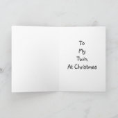 KERSTBOOM TEGEN MIJN TWEELING PRATEN MET KERST FEESTDAGEN KAART (Binnen)