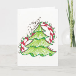 Kerstboom Tekening - Mooi Feestdagen Kaart