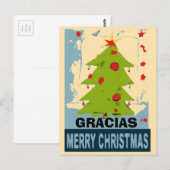 Kerstboom, tekst bewerken briefkaart (Voorkant / Achterkant)