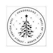 Kerstboom - Terugkeeradres groen Zelfinktende Stempel (Design)
