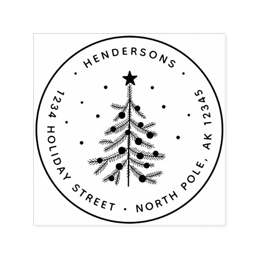 Kerstboom - Terugkeeradres groen Zelfinktende Stempel (Design)