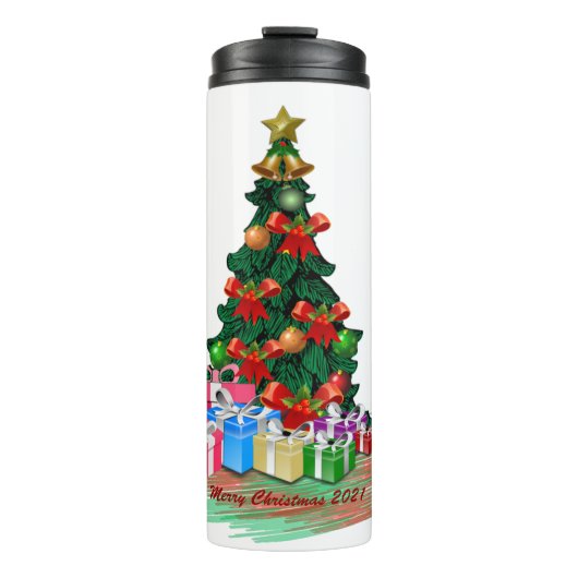 Kerstboom Thermische Tumbler Thermosbeker (Voorkant)