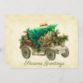 Kerstboom Thuisbezorgen Plat Kerstkaart (Voorkant / Achterkant)