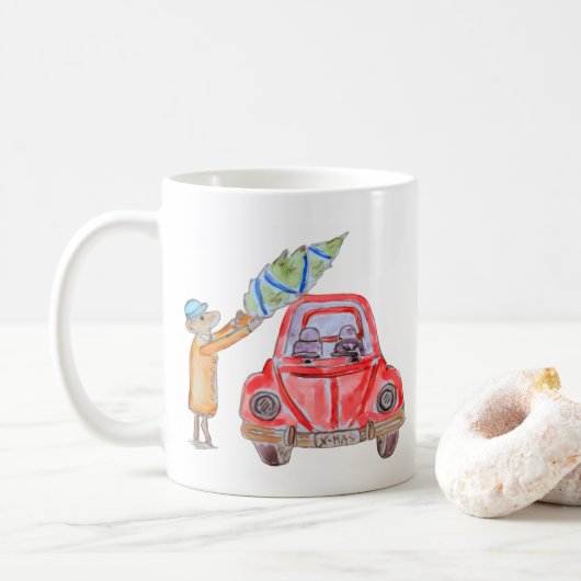 Kerstboom Tijd! Koffiemok (Met donut)