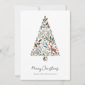  kerstboom tijdens de winter | Little Deer Feestdagenkaart (Voorkant)