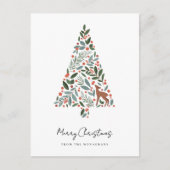  kerstboom tijdens de winter | Little Deer Feestdagenkaart (Voorkant)