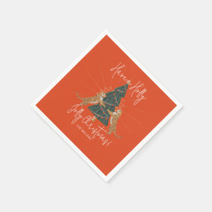 Kerstboom & Tijgers Jolly Kerst Kaart Servet