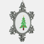 kerstboom tin sneeuwvlok ornament (Links)