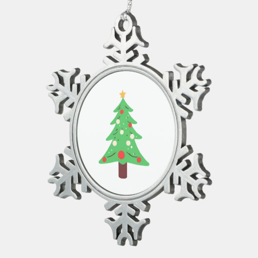 kerstboom tin sneeuwvlok ornament (Rechts)