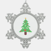 kerstboom tin sneeuwvlok ornament (Voorkant)