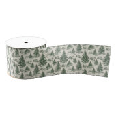 Kerstboom Toile de Jouy Green Grosgrain Lint (Spoel)