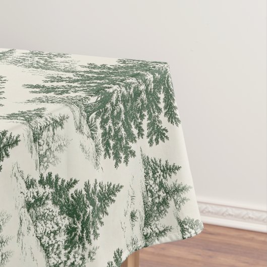 Kerstboom Toile de Jouy Green Tafelkleed (Voorbeeld)