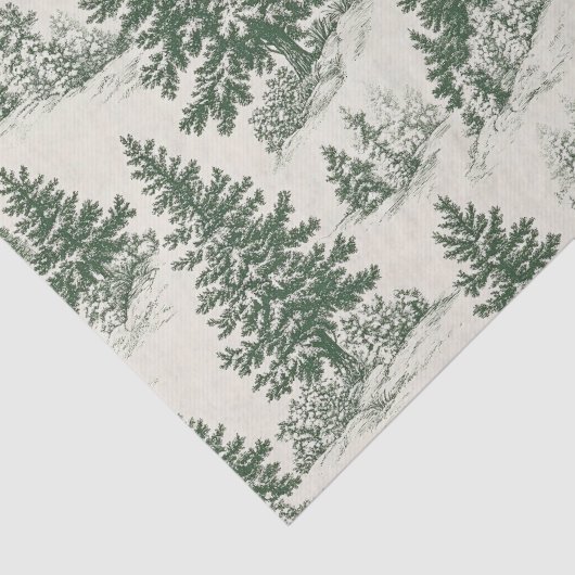 Kerstboom Toile de Jouy Green Tissuepapier (Detail)