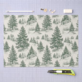 Kerstboom Toile de Jouy Green Tissuepapier (Craft)