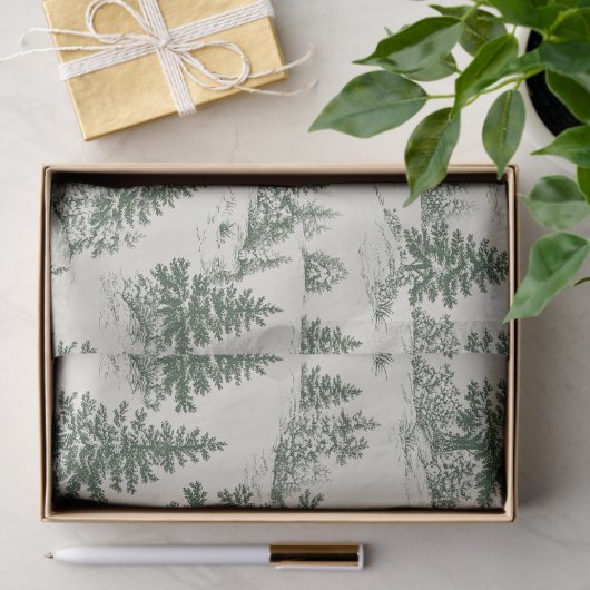 Kerstboom Toile de Jouy Green Tissuepapier (Geschenk)